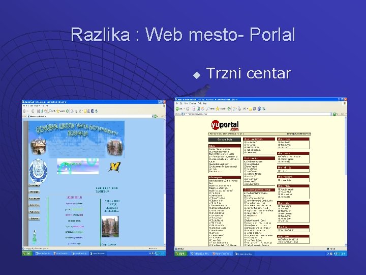 Razlika : Web mesto- Porlal u u Robna kuća Trzni centar 