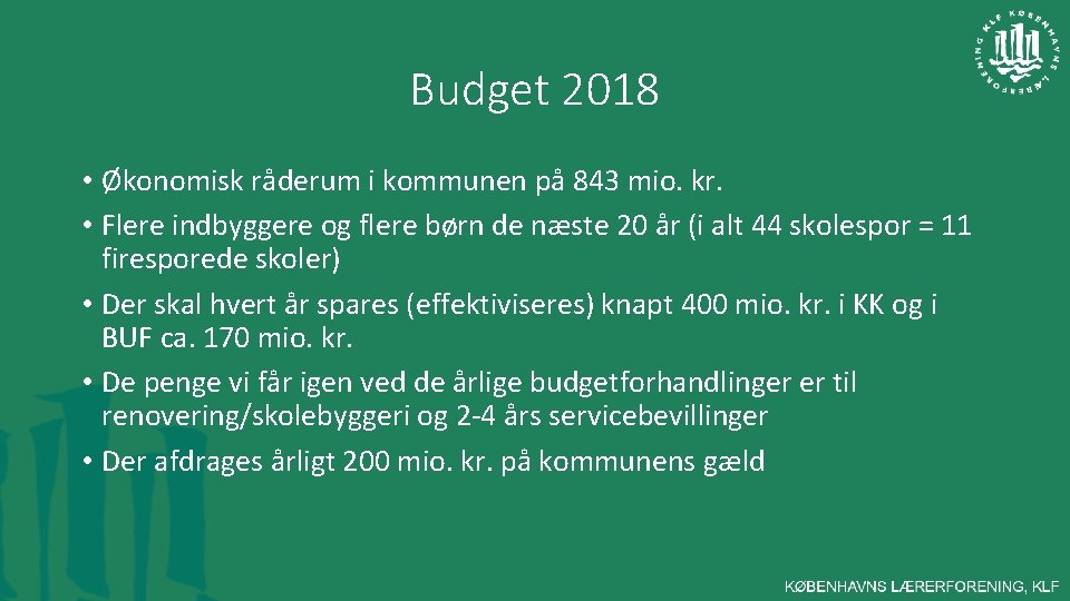 Nævne Sorg mælk TR mde september 2017 Budget 2018 Overenskomst 2018