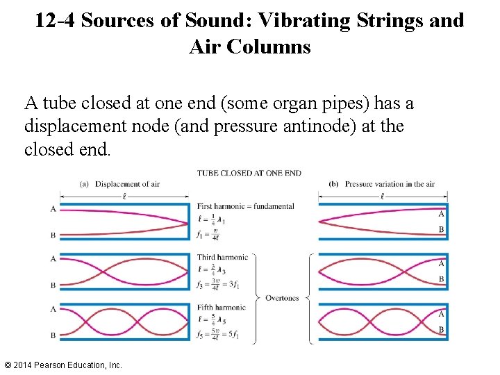 12 -4 Sources of Sound: Vibrating Strings and Air Columns A tube closed at