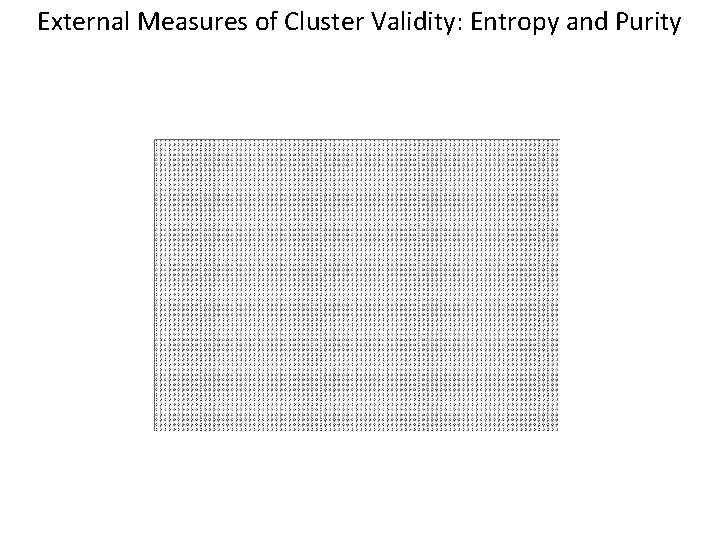 External Measures of Cluster Validity: Entropy and Purity 