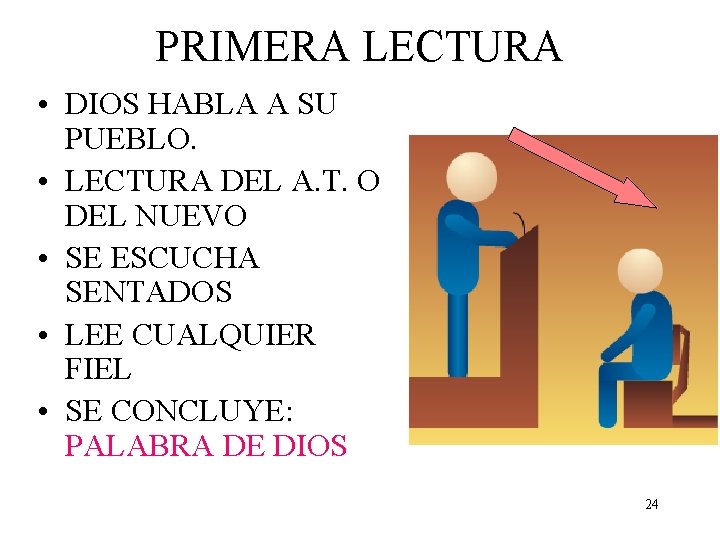 PRIMERA LECTURA • DIOS HABLA A SU PUEBLO. • LECTURA DEL A. T. O
