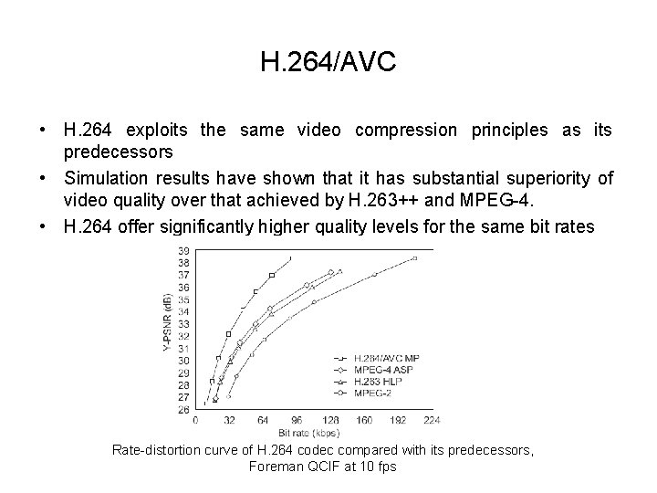 H. 264/AVC • H. 264 exploits the same video compression principles as its predecessors