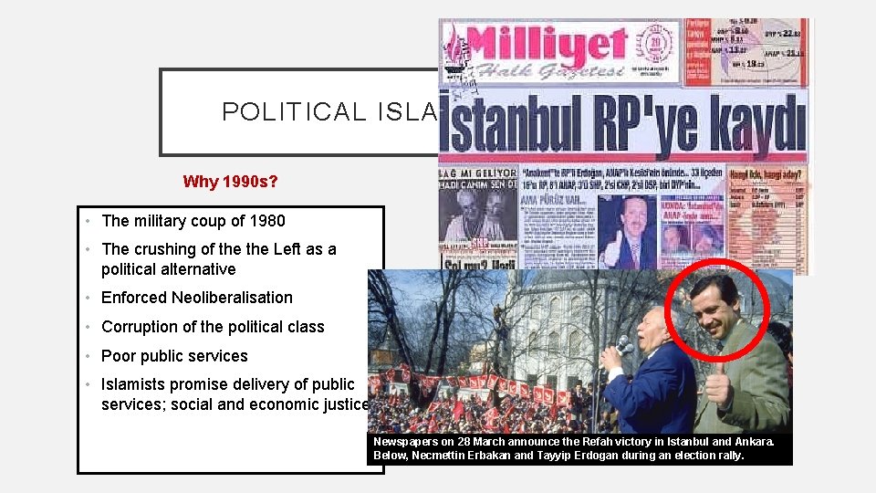 POLITICAL ISLAM IN THE 1990 s Why 1990 s? • The military coup of