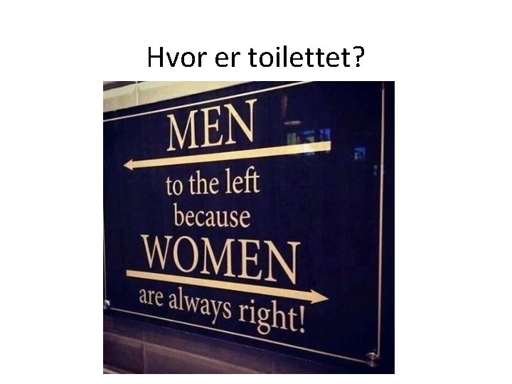 Hvor er toilettet? 