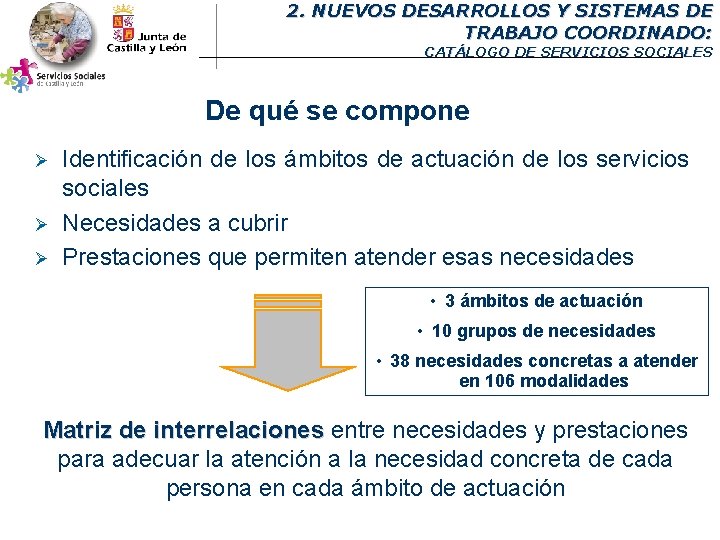 2. NUEVOS DESARROLLOS Y SISTEMAS DE TRABAJO COORDINADO: CATÁLOGO DE SERVICIOS SOCIALES De qué