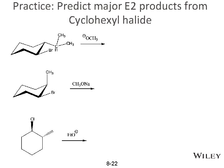 Practice: Predict major E 2 products from Cyclohexyl halide 8 -22 