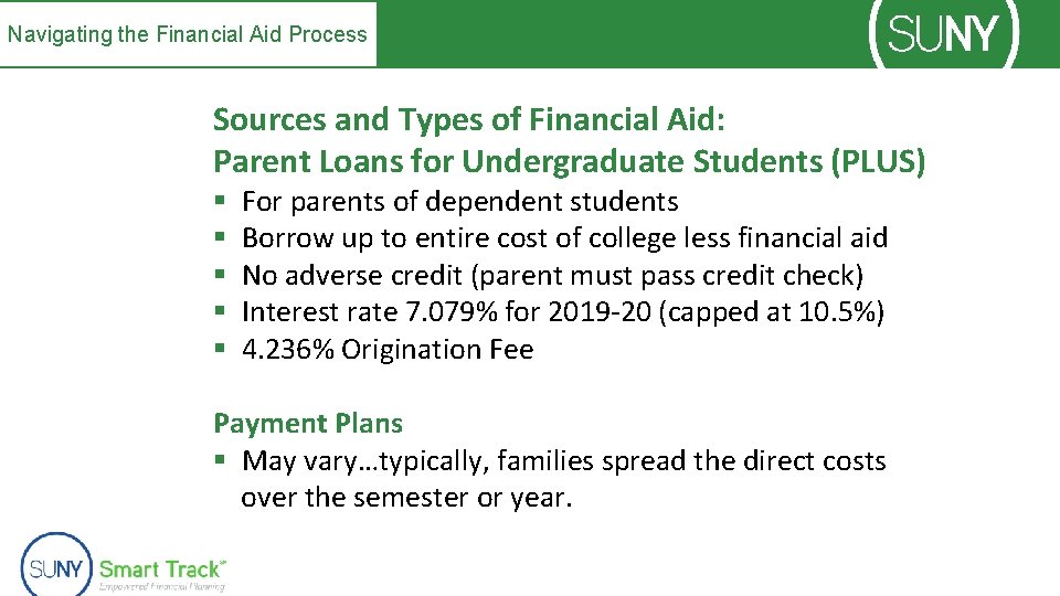 Navigating the Financial Aid Process Sources and Types of Financial Aid: Parent Loans for