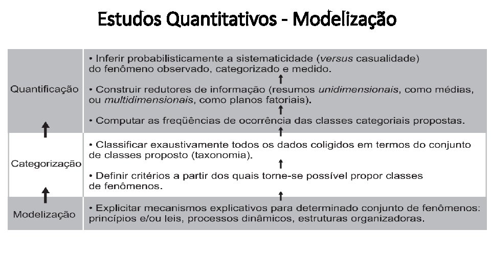 Estudos Quantitativos - Modelização 