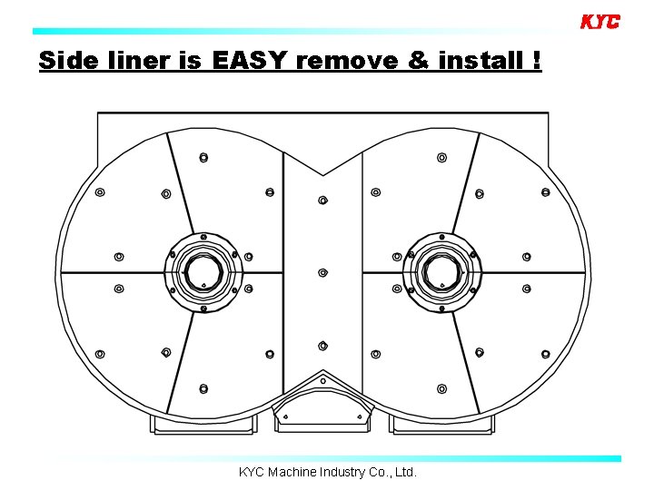 Side liner is EASY remove & install ! KYC Machine Industry Co. , Ltd.
