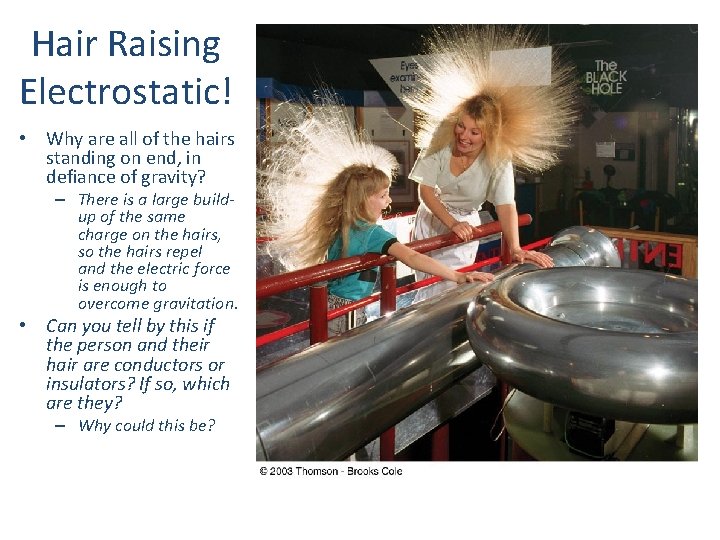 Hair Raising Electrostatic! • Why are all of the hairs standing on end, in