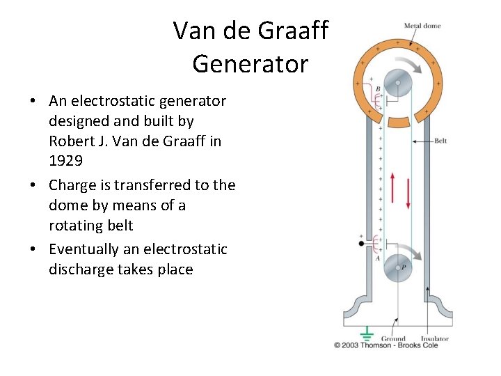 Van de Graaff Generator • An electrostatic generator designed and built by Robert J.