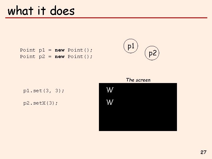 what it does p 1 Point p 1 = new Point(); Point p 2