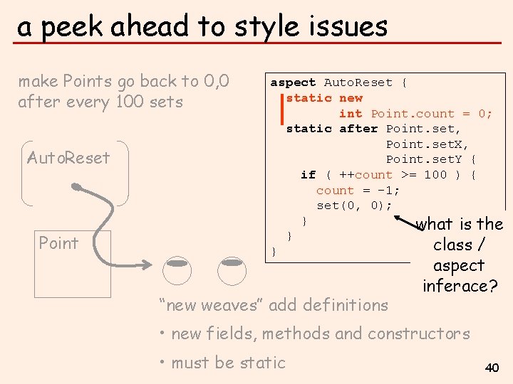 a peek ahead to style issues make Points go back to 0, 0 after