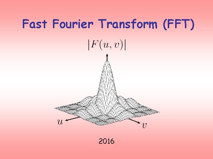 Fast Fourier Transform (FFT) 2016 