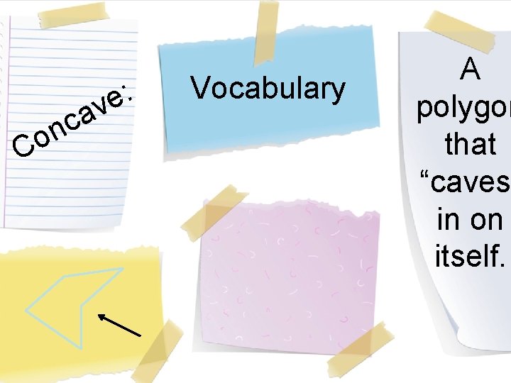 C c n o : e av Vocabulary A polygon that “caves in on