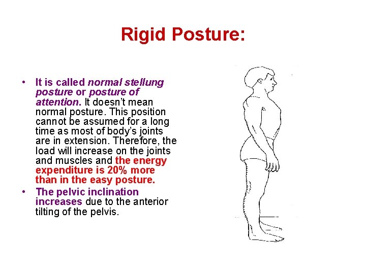Rigid Posture: • It is called normal stellung posture or posture of attention. It