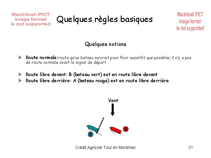 Quelques règles basiques Quelques notions Ø Route normale: route qu’un bateau suivrait pour finir