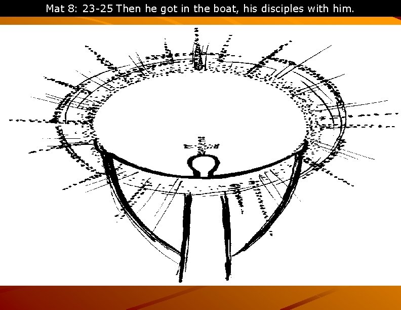 Mat 8: 23 -25 Then he got in the boat, his disciples with him.