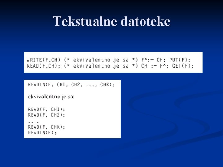 Tekstualne datoteke 