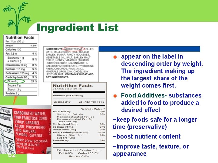 Ingredient List u appear on the label in descending order by weight. The ingredient