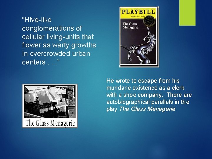 “Hive-like conglomerations of cellular living-units that flower as warty growths in overcrowded urban centers.