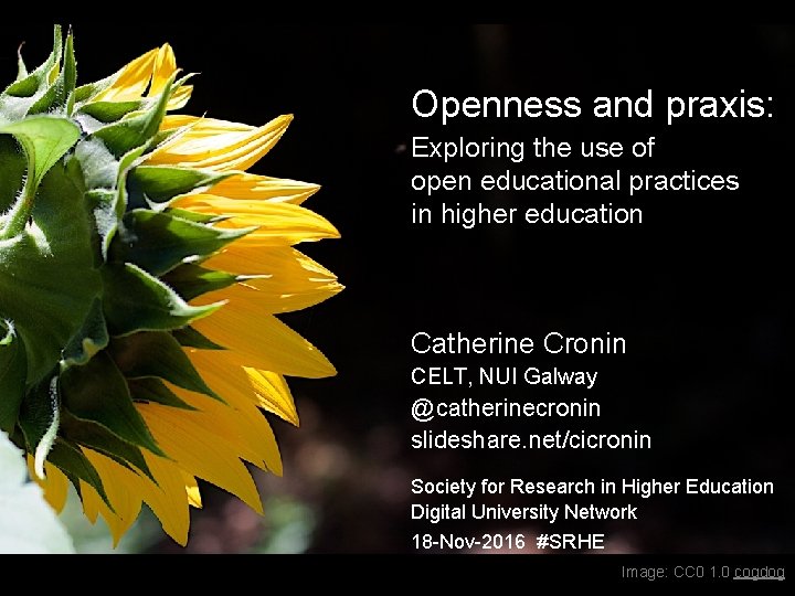 Openness and praxis: Exploring the use of open educational practices in higher education Catherine Openness and praxis: Exploring the use of open educational practices in higher education Catherine