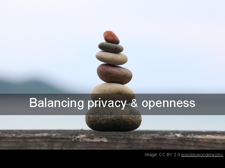 Balancing privacy & openness Image: CC BY 2. 0 woodleywonderworks Balancing privacy & openness Image: CC BY 2. 0 woodleywonderworks