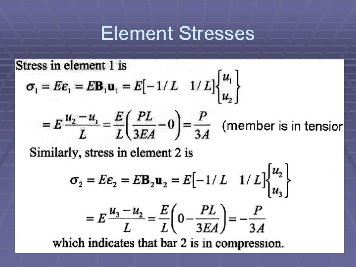 Element Stresses 