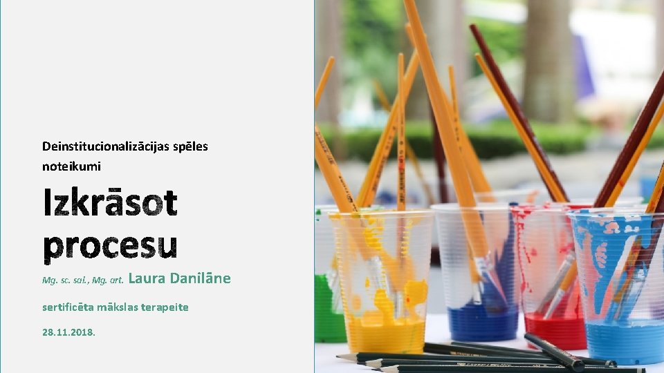 Deinstitucionalizācijas spēles noteikumi Mg. sc. sal. , Mg. art. Laura Danilāne sertificēta mākslas terapeite