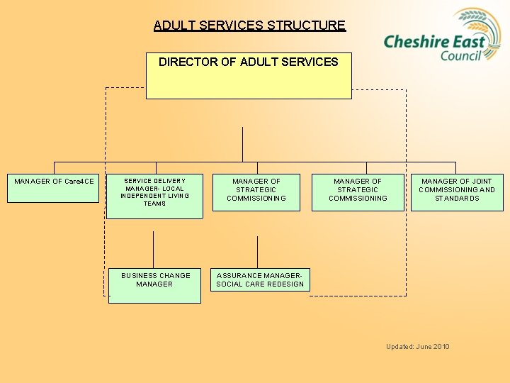 ADULT SERVICES STRUCTURE DIRECTOR OF ADULT SERVICES MANAGER OF Care 4 CE SERVICE DELIVERY