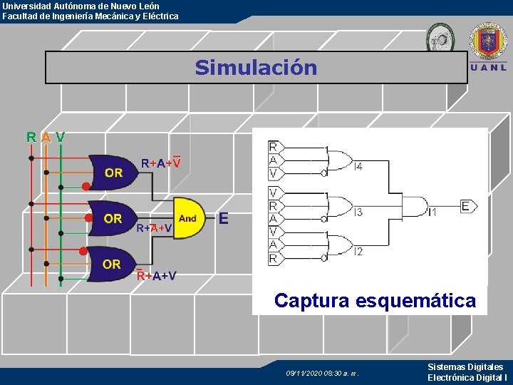 Universidad Autónoma de Nuevo León Facultad de Ingeniería Mecánica y Eléctrica Simulación Captura esquemática