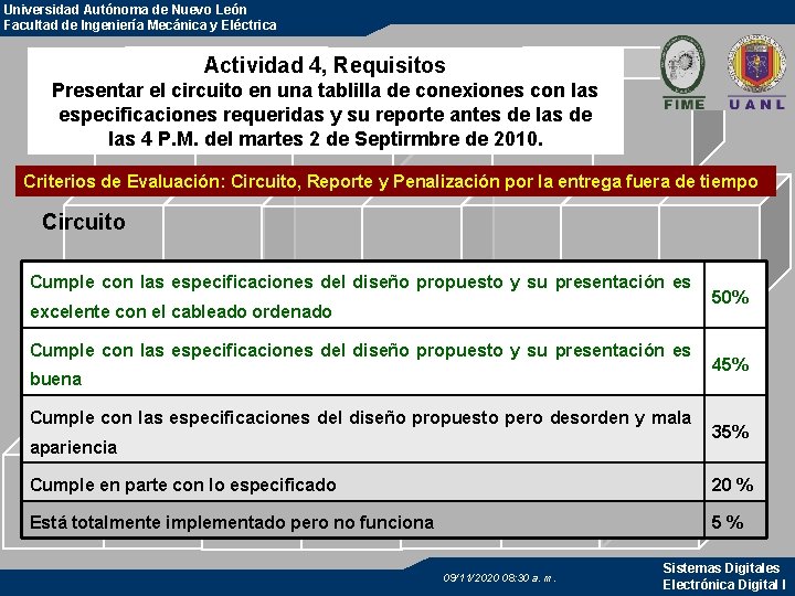 Universidad Autónoma de Nuevo León Facultad de Ingeniería Mecánica y Eléctrica Actividad 4, Requisitos