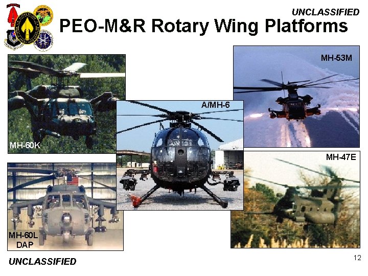 UNCLASSIFIED PEO-M&R Rotary Wing Platforms MH-53 M A/MH-60 K MH-47 E MH-60 L DAP