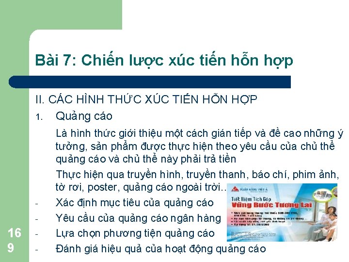 Bài 7: Chiến lược xúc tiến hỗn hợp II. CÁC HÌNH THỨC XÚC TIẾN