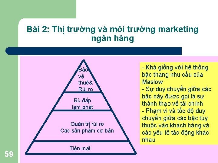 Bài 2: Thị trường và môi trường marketing ngân hàng Bảo vệ thuế& Rủi