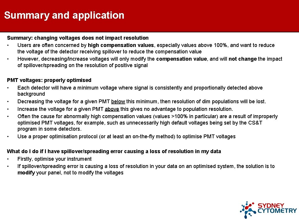 Summary and application Summary: changing voltages does not impact resolution • Users are often Summary and application Summary: changing voltages does not impact resolution • Users are often
