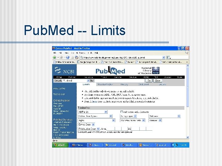 Pub. Med -- Limits 