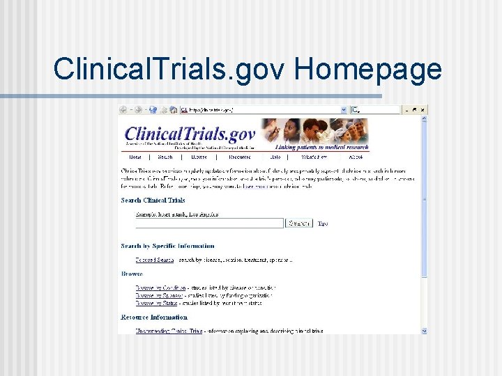 Clinical. Trials. gov Homepage 