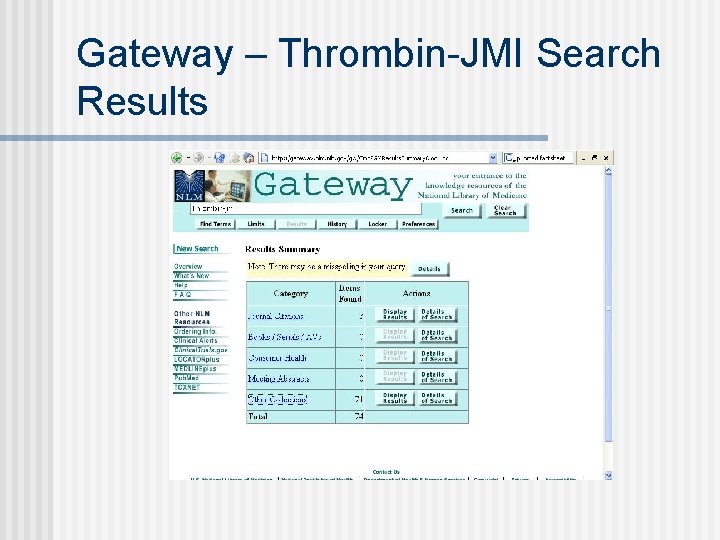 Gateway – Thrombin-JMI Search Results 