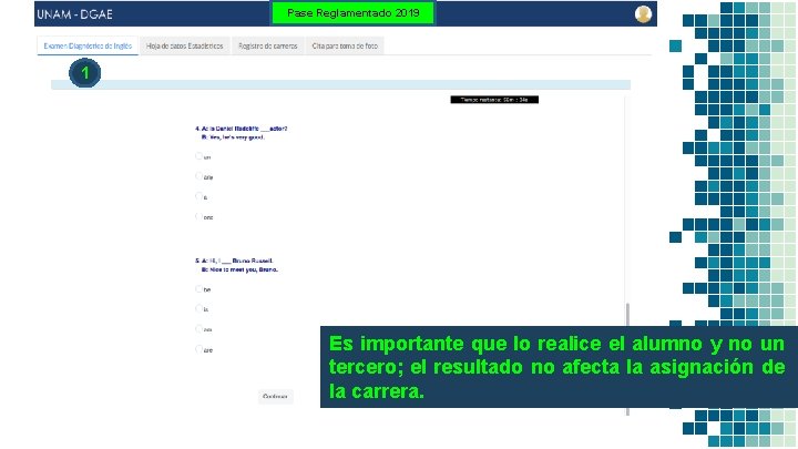 Pase Reglamentado 2019 1 Es importante que lo realice el alumno y no un