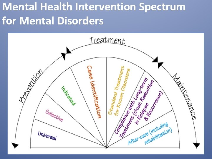 Mental Health Intervention Spectrum for Mental Disorders 