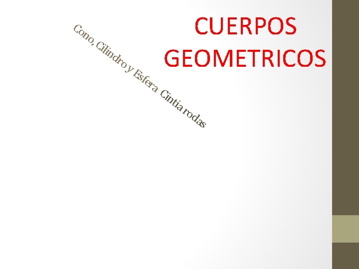 Co no , C ilin dr oy CUERPOS GEOMETRICOS Es fer a. C int
