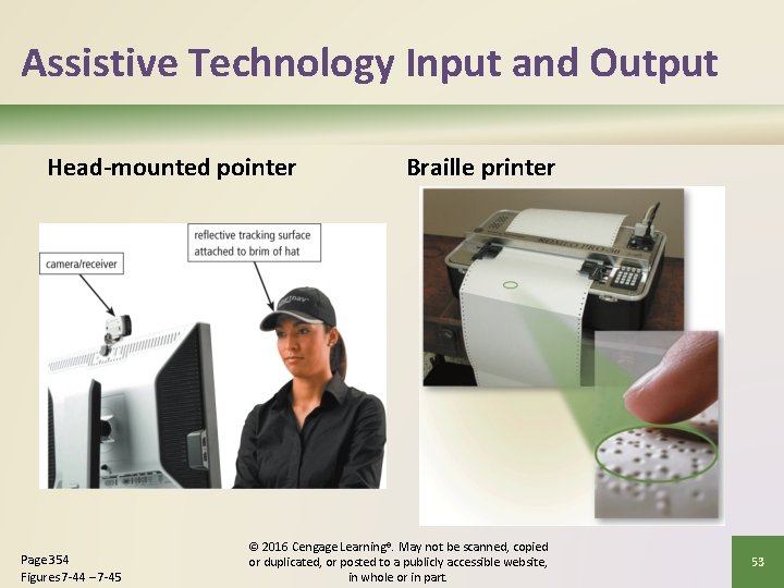 Assistive Technology Input and Output Head-mounted pointer Page 354 Figures 7 -44 – 7