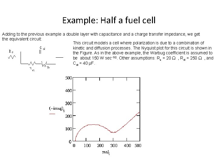 Example: Half a fuel cell Adding to the previous example a double layer with