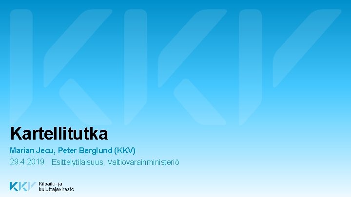 Kartellitutka Marian Jecu, Peter Berglund (KKV) 29. 4. 2019 Esittelytilaisuus, Valtiovarainministeriö 