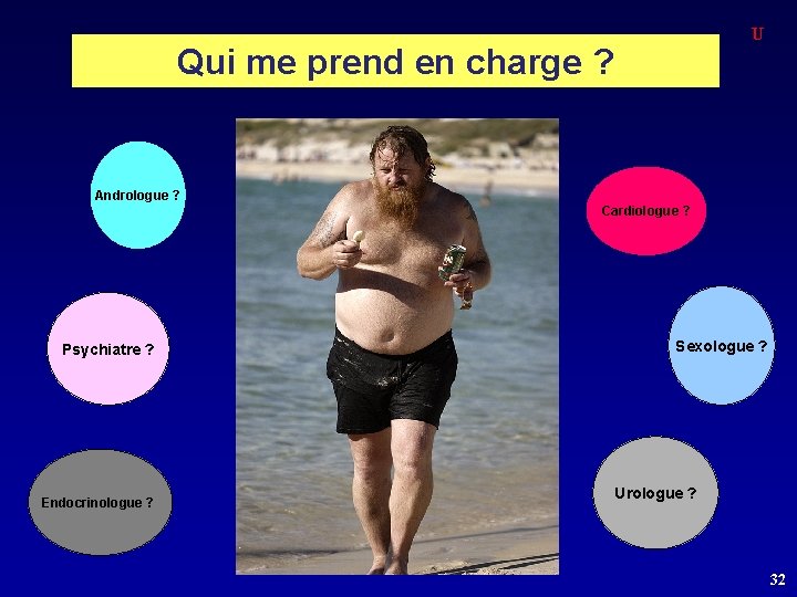 U Qui me prend en charge ? Andrologue ? Cardiologue ? Psychiatre ? Endocrinologue