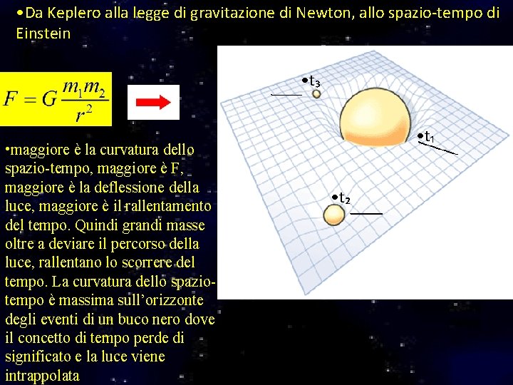  • Da Keplero alla legge di gravitazione di Newton, allo spazio-tempo di Einstein