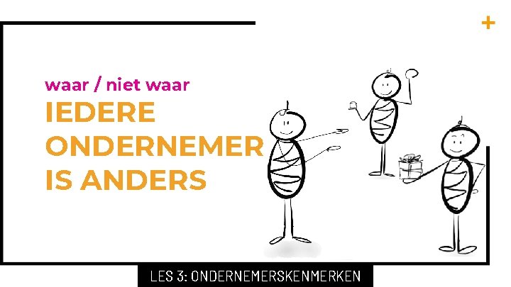 waar / niet waar IEDERE ONDERNEMER IS ANDERS LES 3: ONDERNEMERSKENMERKEN 