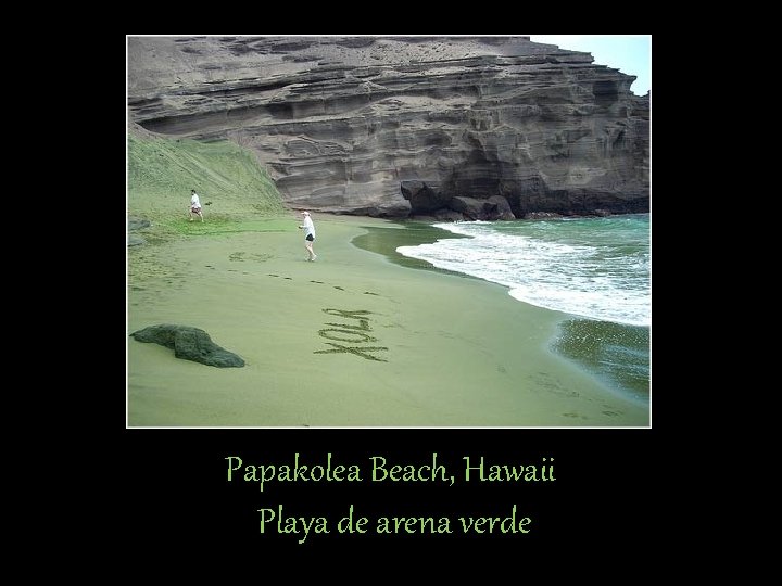 Papakolea Beach, Hawaii Playa de arena verde 