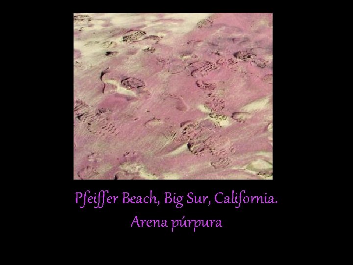 Pfeiffer Beach, Big Sur, California. Arena púrpura 